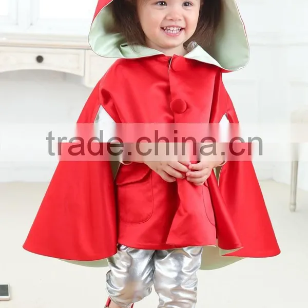 High Fashion Boutique Clothing Baby Cape Latest Hooded Satin Cape for Girls photo-3