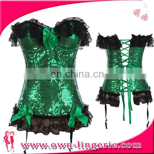 Clubwear Woman Overbust Outfit Sexy Letax Corset Lace up Back Bustier Tops photo-2