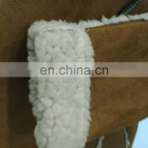 Brown Ladies Winter Short Suede Fleece Jacket photo-5