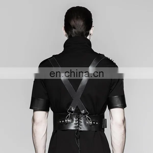 Punk Rave Men's Hard Leather Underbust Harness S-205 photo-4