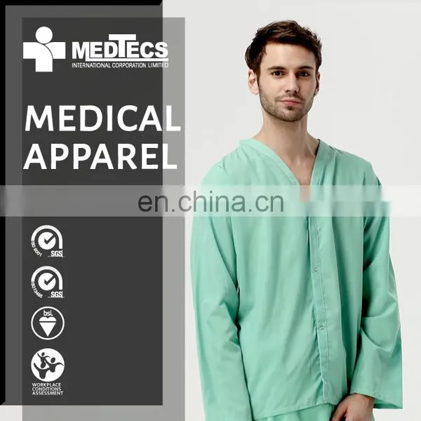 Green Soft Fabric Hospital Clothing Patient Nightwear photo-2