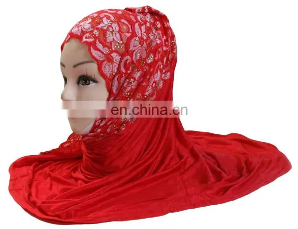 Women's Casual Party Wear Stole Hijab Scarf With Net Embroidery 2017 photo-4