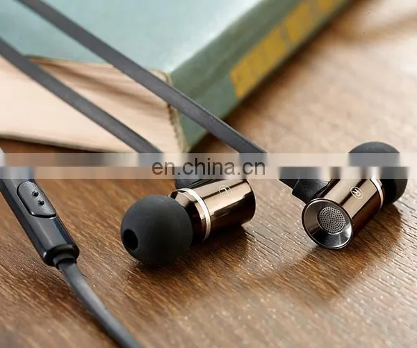 2017 Gray Flat Super Heavy Bass Cable Metal Earbuds With Mic for Iphone Samsung photo-2
