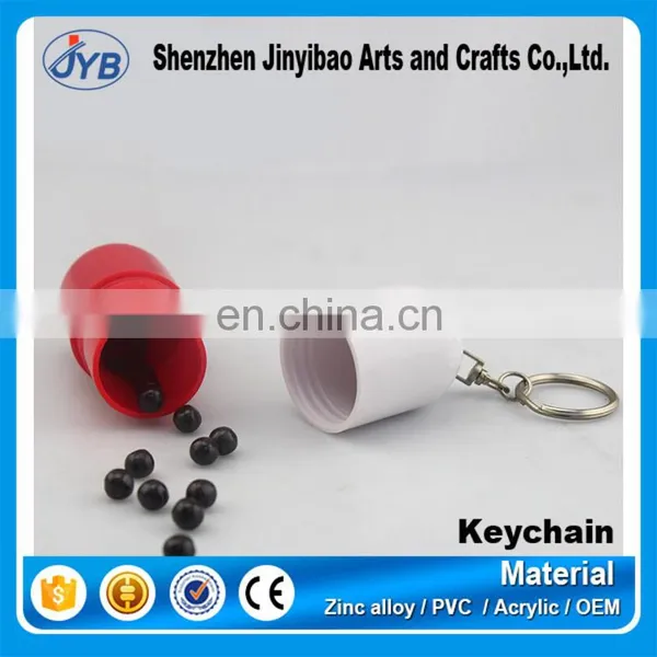 Black and White Color Custom Design Capsule Medicine Key Chain photo-2