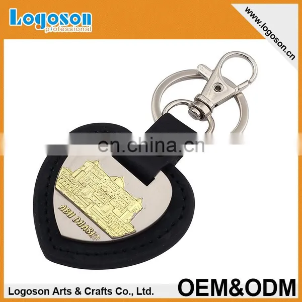 Logoson High Quality Design Your Own Keyring Leather PU Keychain photo-5