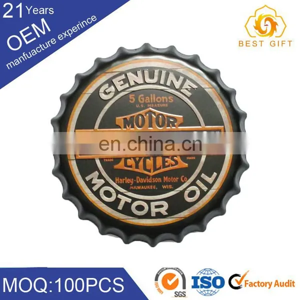 Wholesale Vintage Home Bar Decor Tin Metal Sign Beer Cap photo-6