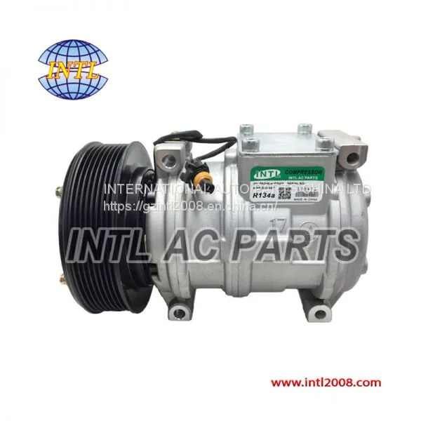 RE196923 AC Compressor Nippondenso 10PA17C-6GR-124mm for John Deere Tractor 5065M 5225 5325N OEM# AN221429, RE46609