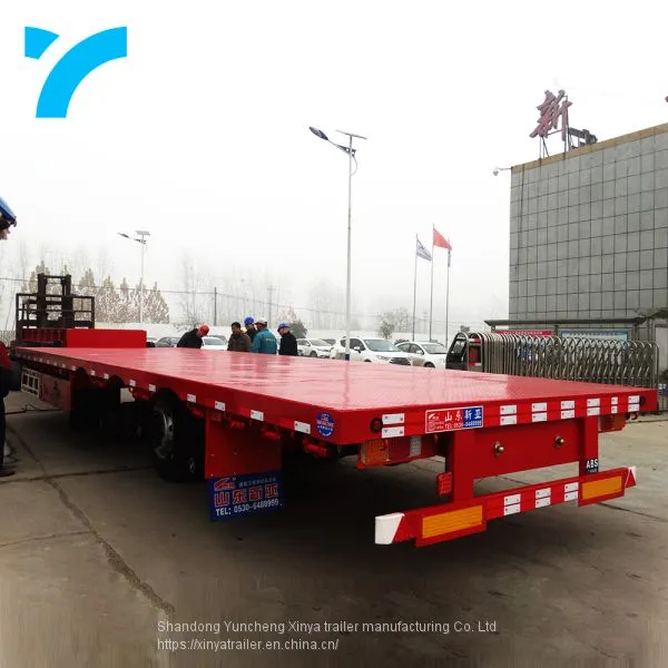 Low Price New Products Container Truck Trailer 3 Axle Trailer Flatbed 50 Ton Flatbed Semi Trailer 3 Axle photo-2