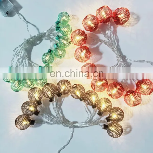 10L Led Iron Mesh Ball String Ceiling Light Christmas Parti Wedding Decoration Holiday Lighting Wall Lights Indoor Diwali Decor photo-4