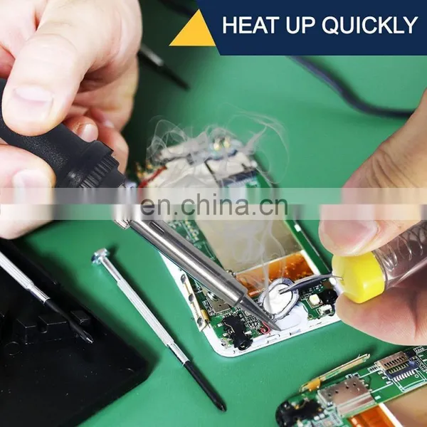 12 Pieces Set Adjustable Temperature Soldering Iron Kit 60w /110v With 5 Bonus Tips in Various Sizes photo-4