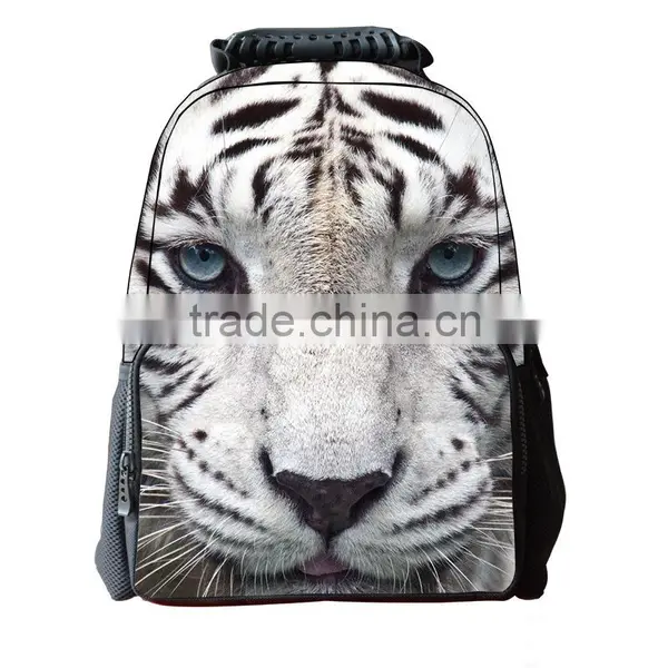 Unisex School Backpack Bags 3D Animal Print Felt Fabric Hiking Daypacks LION tiger