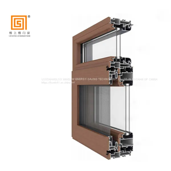 LSL 113 Frame Type Low Carbon Aluminum & Wood Window& Screen Integrated