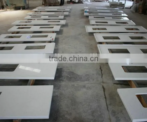 New 2016 Product Artificial Pure White Prefab Quartz Vanity Tops photo-6