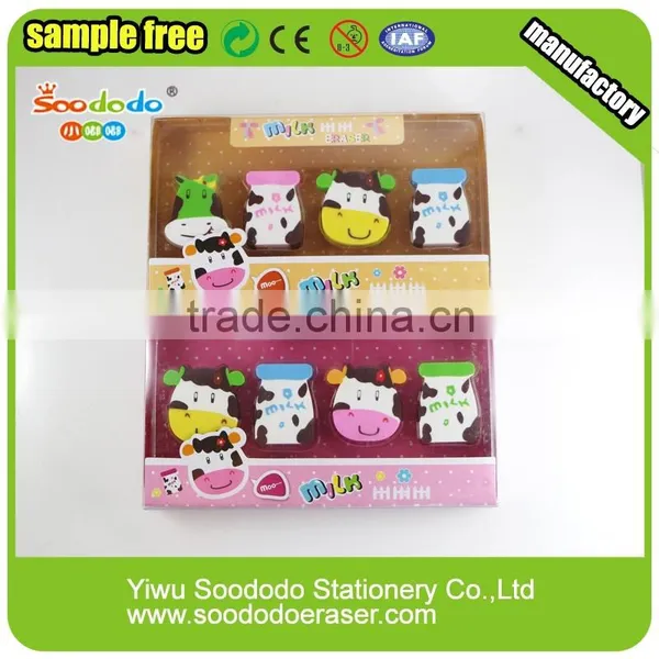 Student Supply 2D Ectrusion Animal Cow Shaped Erasers photo-2