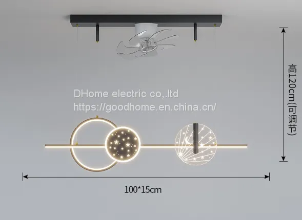 Endless Dimming Hanging Meal Lamp Household Fan With Light（Wechat:13510231336）
