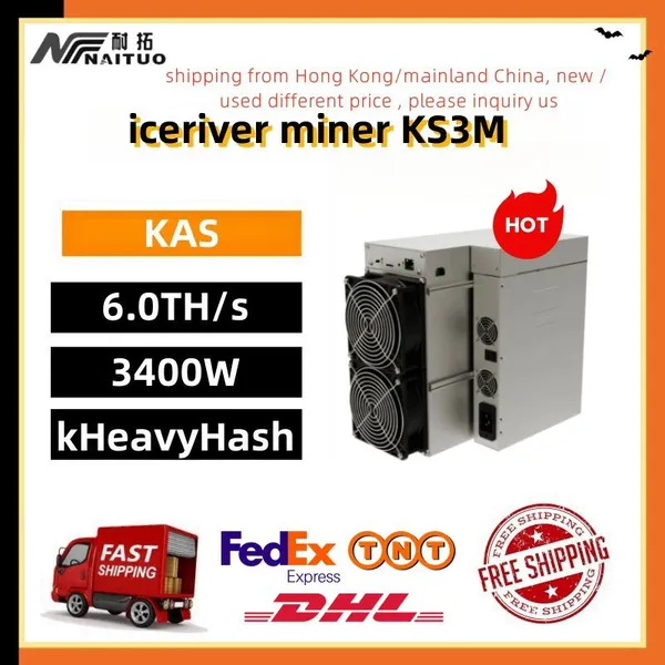 Brand New Kas Miner IceRiver KS3M 6th 3400w Kaspa Mining Air Cooled Miner Crypto Asic Miner