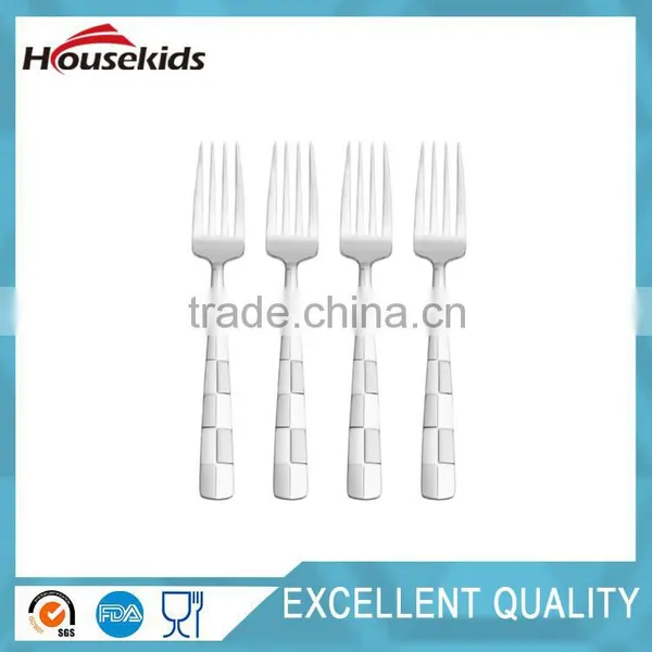 Silver Checkered Stainless Steel Flatware photo-5