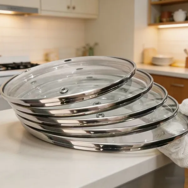 G Type Tempered Glass Lid With Ergonomic Knob Shatter Proof Stable Cover for Various Cookware and Kitchen Replacement Needs
