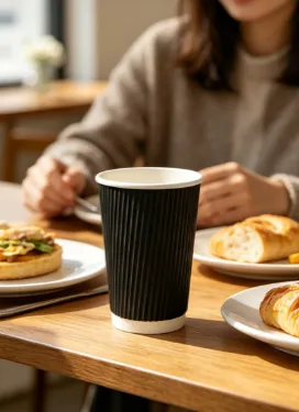 Eco-Friendly Waterproof Corrugated Paper Cup for Coffee & Tea Shops photo-4