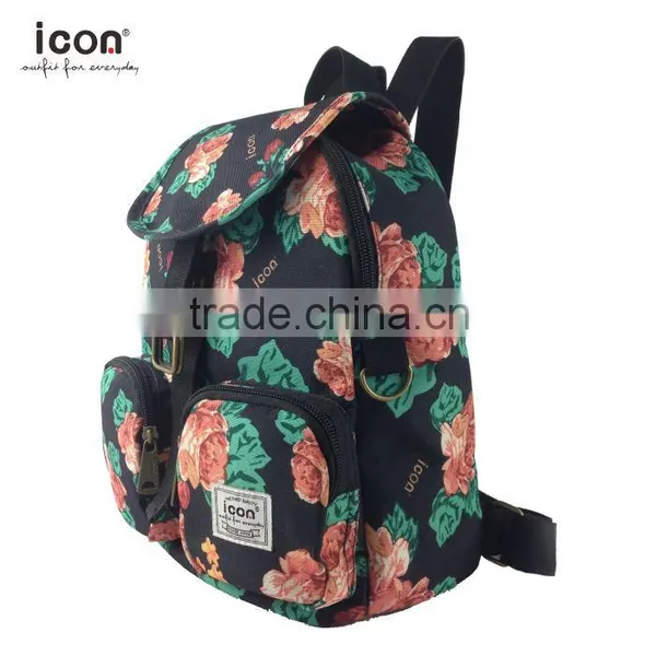 600D Polyester Flower Pattern Backpack Own Design photo-2