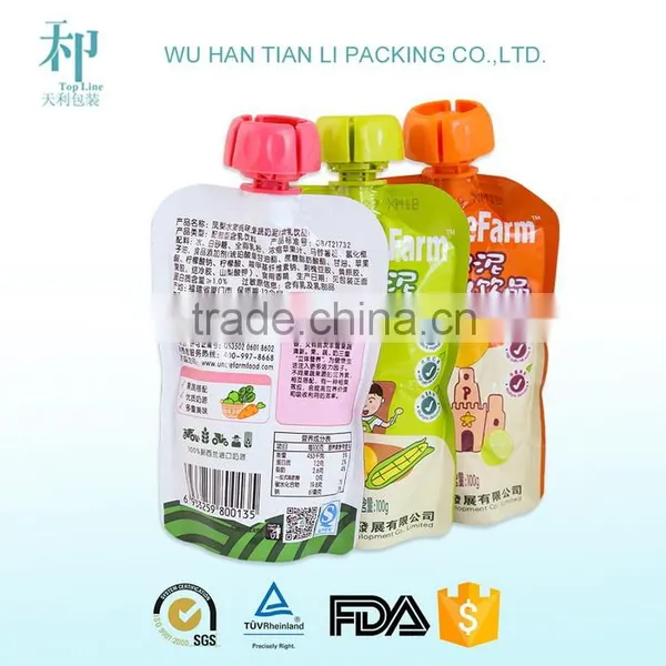 Gravure Printing and Laminated Plastic Flexible Packaging Spout Pouch