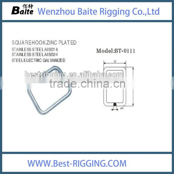 Square Hook Zinc Plated