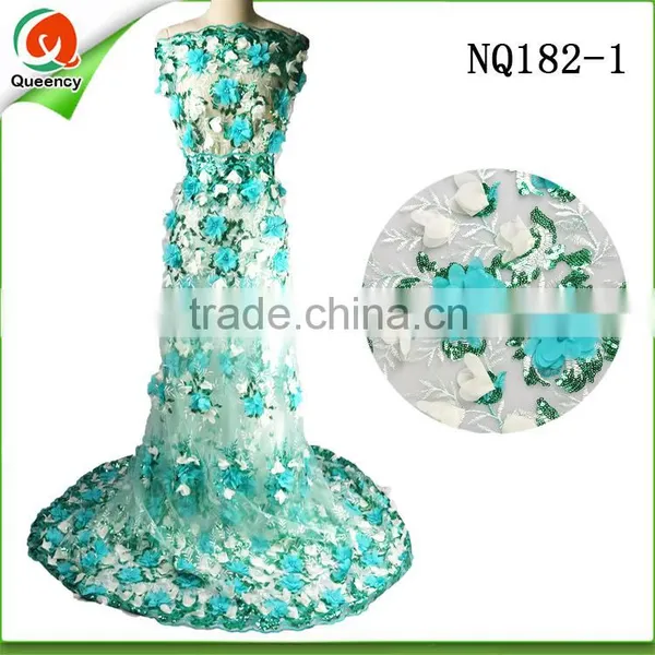 Beaded and Sequined African Lace Fabrics Purple NQ182-6 Embroidered Tulle Lace photo-2