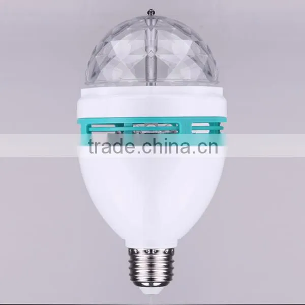 Led Magic Rotating B22 E26 E27 3W RGB Disco Ball Bulb Light photo-3