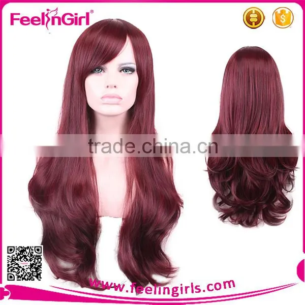 Women Sexy Long Red Synthetic Ombre Synthetic Wigs Quality Choice photo-3