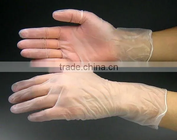 By CE for Cleanroom, Lab ,hospital ,medical ,AQL1.5-4.0 ISO,CE,FDA Approved Powder Color Food Grade Vinyl Glove