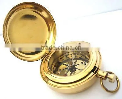 Brass Push Button Direction Compass POCKET COMPASS