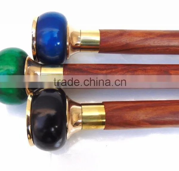 3 Different Beautiful Color of Walking Stick/wooden Brass Walking Stick/Different Color Compasses Walking Stick Wk1116 photo-5