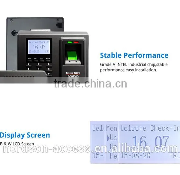 Stable Performance B & W LCD Screen Biometric Access Control System & Time Attendance photo-5