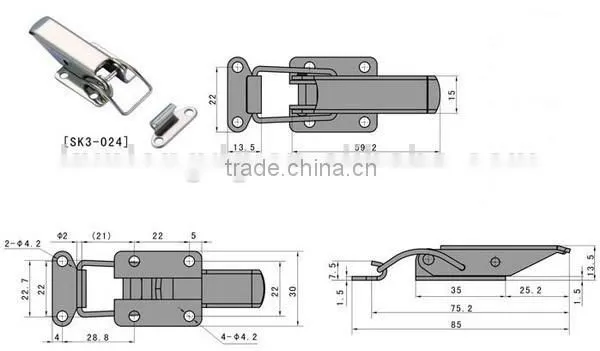 Mini Latch Type SK3-024 Fasteners Swivel Hasp photo-2