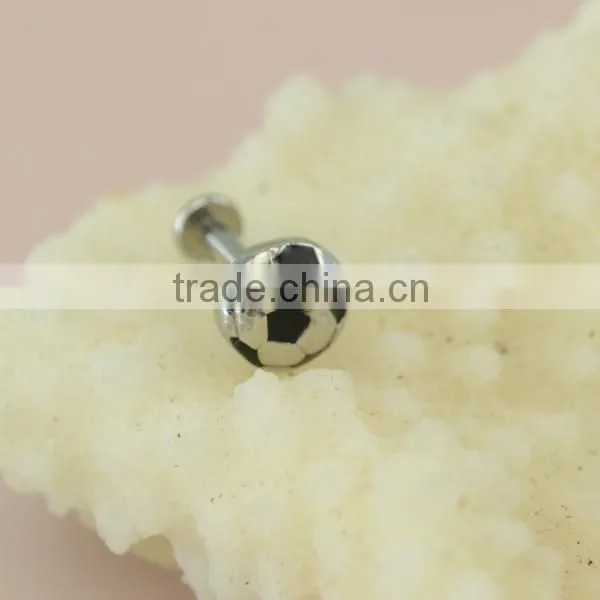 New Arrival Stainless Steel Lip Piercing Body Jewelry Fashion Football Shaped Labret Rings photo-2