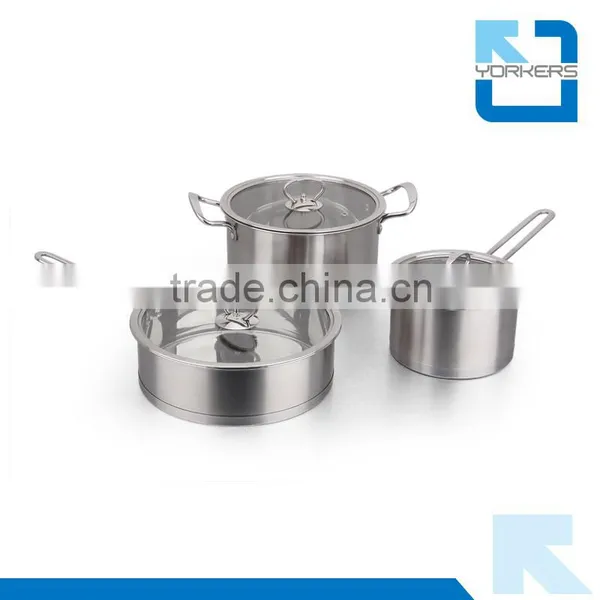 3 Pieces of 304 Stainless Steel Pots Set