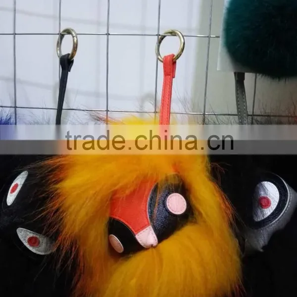 Luxury Fox Fur Monster /fur Monster Keychain photo-2