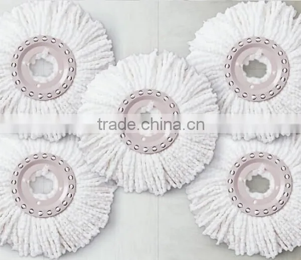 High Quality Floor Cleaning Spin Washable Microfiber Round Mop Heads photo-6