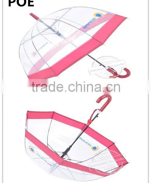 High Quality Straight POE Transparent Umbrella for Fashion Lady