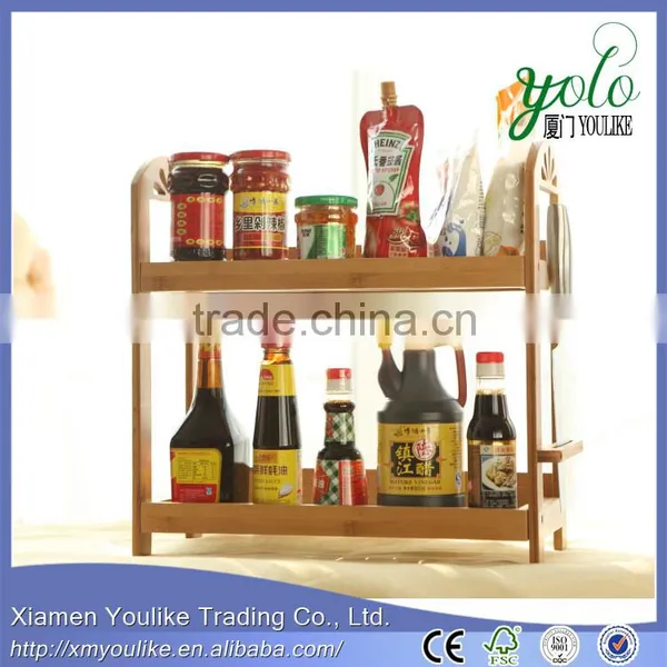 Wholesale Restaurant Kitchenware Wooden Spice Rack Bamboo Spice Rack photo-4