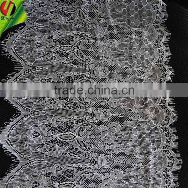 2015 New Design Fabric Nylon White Eyelash Lace photo-4