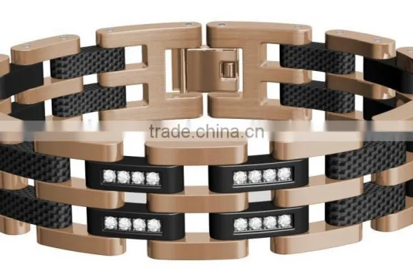 Hot Sell Sytle 361L Stainless Steel Mens Bracelet , Health Titanium Bracelet for Wholesale photo-3