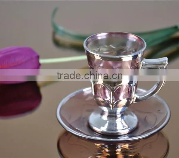 Luxury Gold Glass Cup and Saucer photo-4