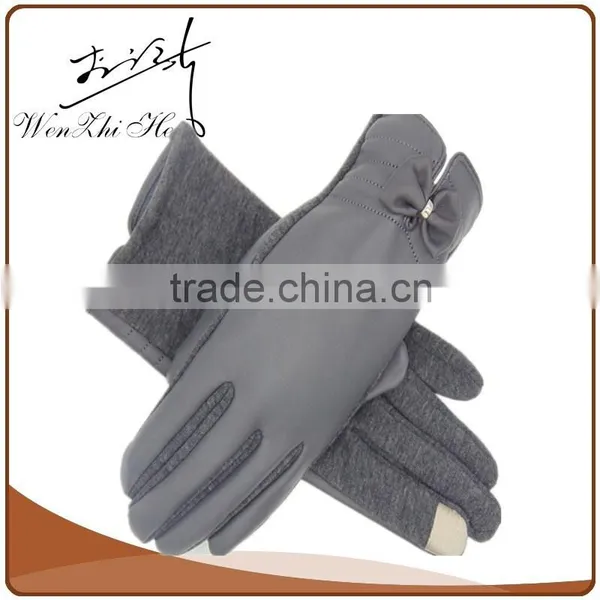 Touch Screen PU Coated Thin Winter Mittens For Adults photo-3