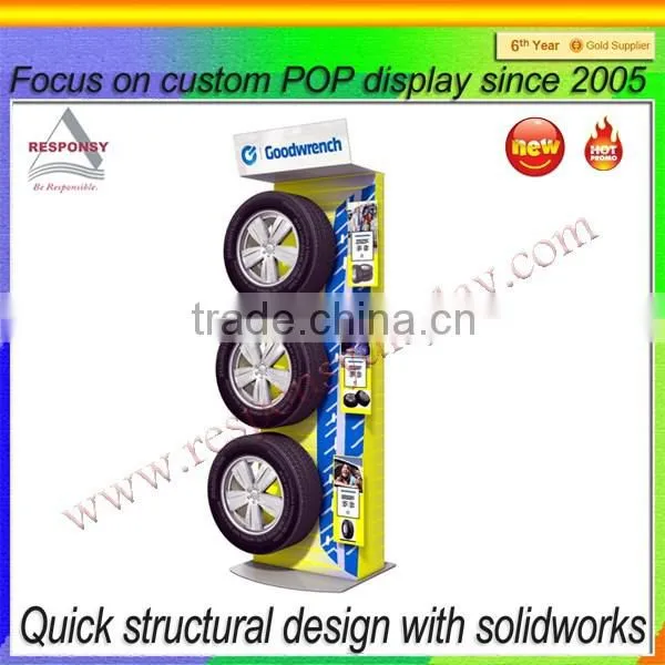 Tire Merchandising Point of Sale Car Wheel Display Rack Floor photo-2