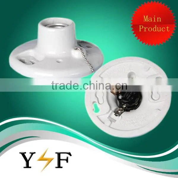 White ceramic switch lamp holder e27