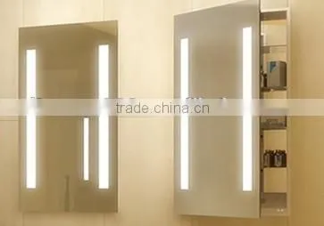 Wall Mounted Led Illuminated Bathroom Storage Cabinet With Mirror Doors, Sliding Mirror Cabinet With Shaver Socket photo-3