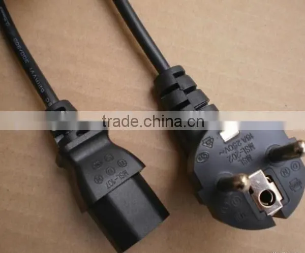 Euro Power Plug 250V 10A With VDE Certificate AC Power Cord With Plug H05VV-F 3*0.1.0mm2 3m 5m Black European Standard photo-2