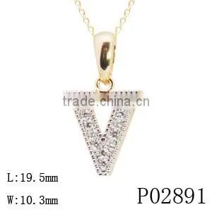 Wholesale New Custom Design Letter Charms Silver Alphabet Pendant Necklace photo-3