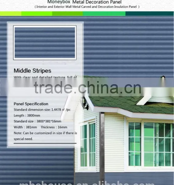 Blue Color Waviness Decorative Metal Wall Insulated Panels /roof Panel Price for Sale